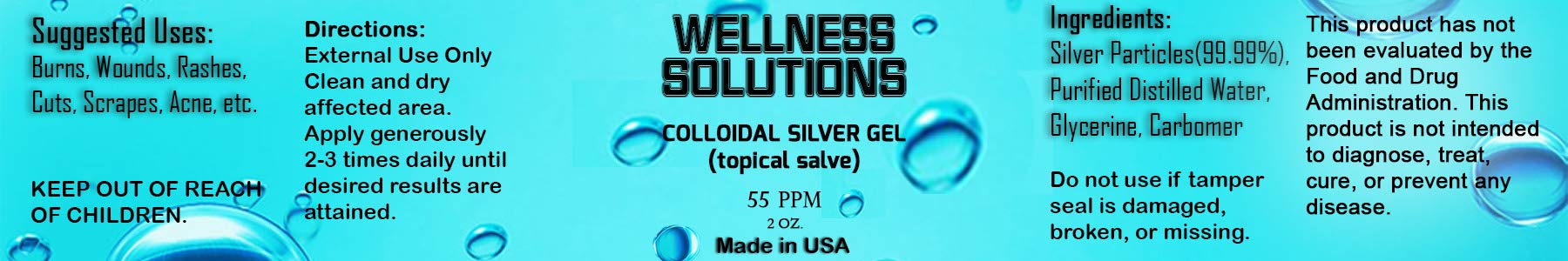 Close-up of Colloidal Silver Gel topical gel for skin - vegan & gluten free