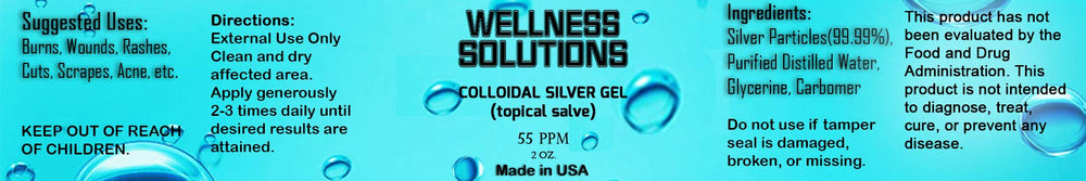 Close-up of Colloidal Silver Gel topical gel for skin - vegan & gluten free