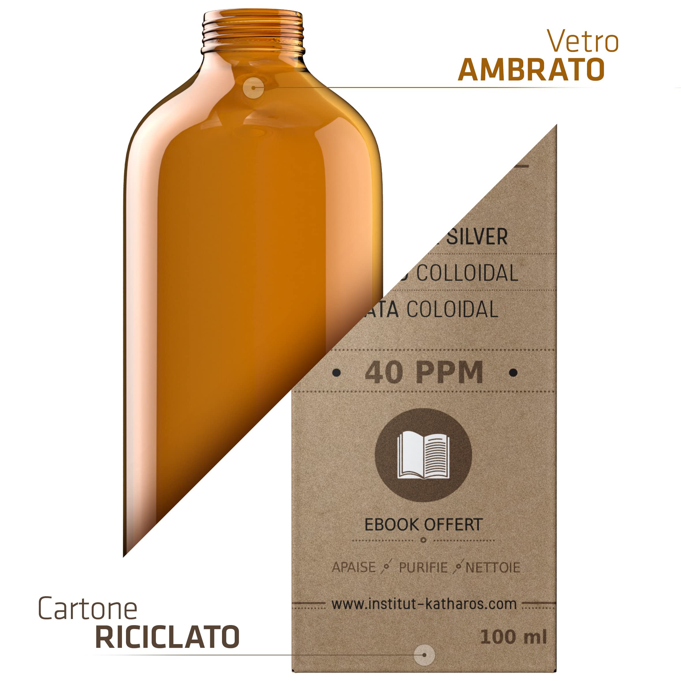 Colloidal silver bottle with label close-up