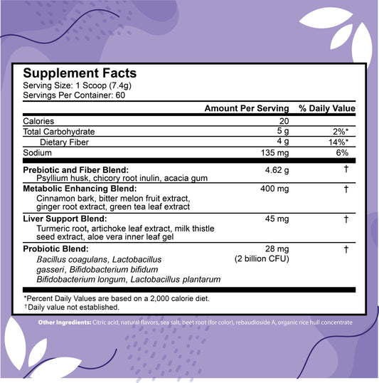 ColonSweep psyllium husk powder 16 oz bottle - side view