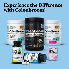 USA-made vegan capsules label for Colon Broom Day & Night Burner