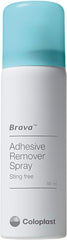 Coloplast Brava Adhesive Remover application close-up for direct adhesive cleanup.