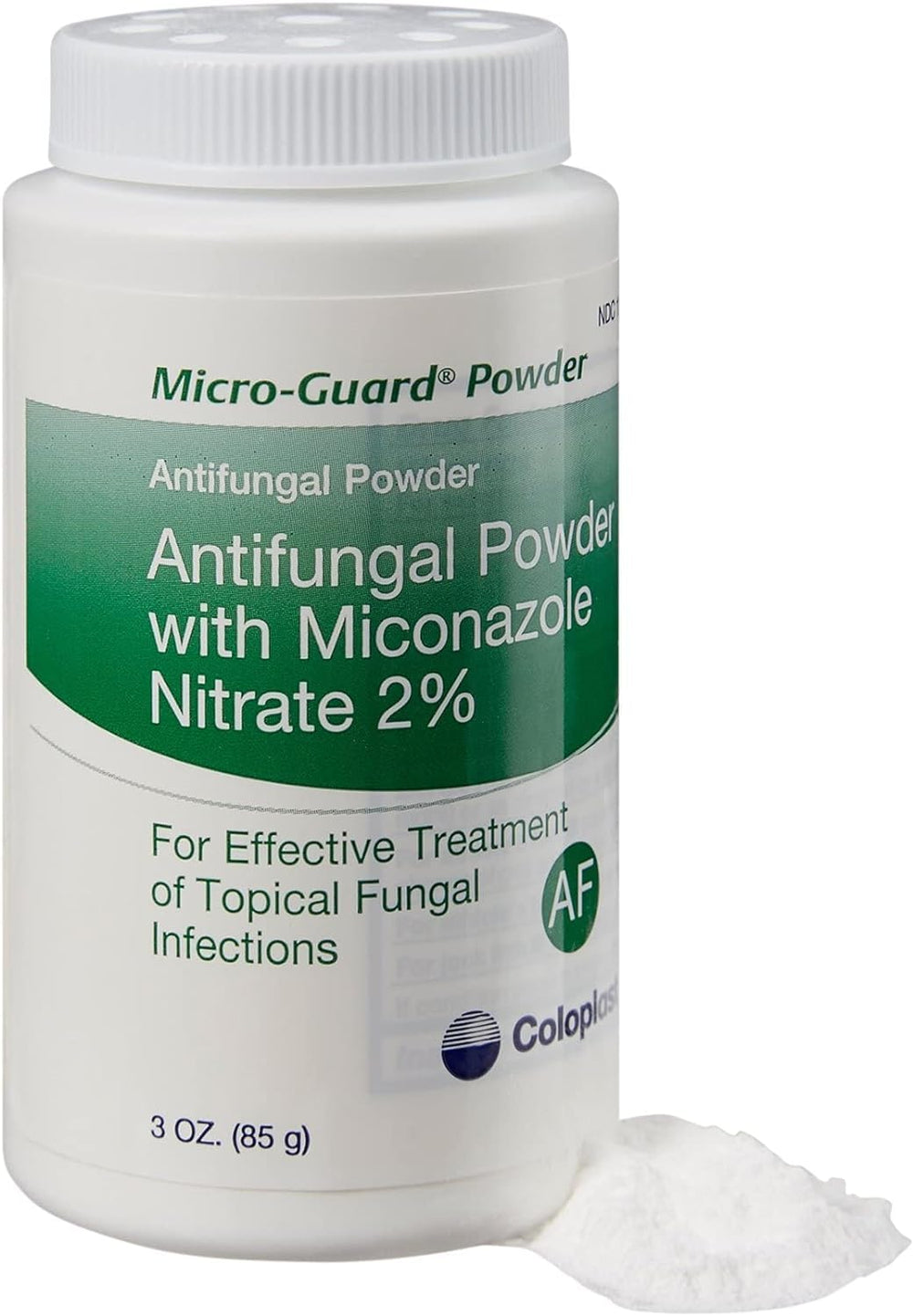 Coloplast Micro-Guard powder shaker bottle eases itching and helps keep areas dry.