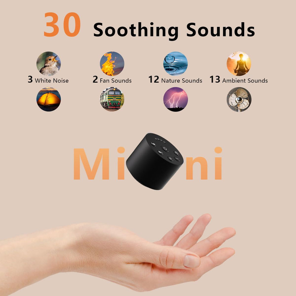 Color Noise Sleep 32-volume-levels for customizable ambience at home or on the go.