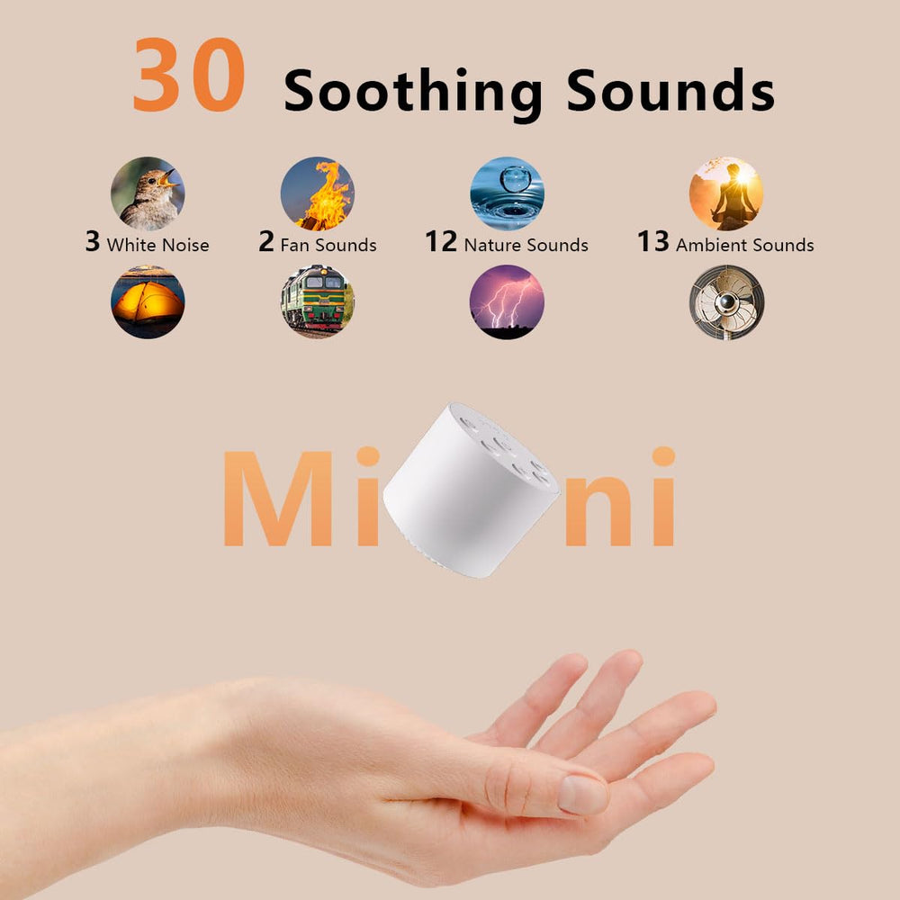 Calming Sound Machine Color Noise Sleep Sound Machine – Portable White Noise with 30 Sounds ...