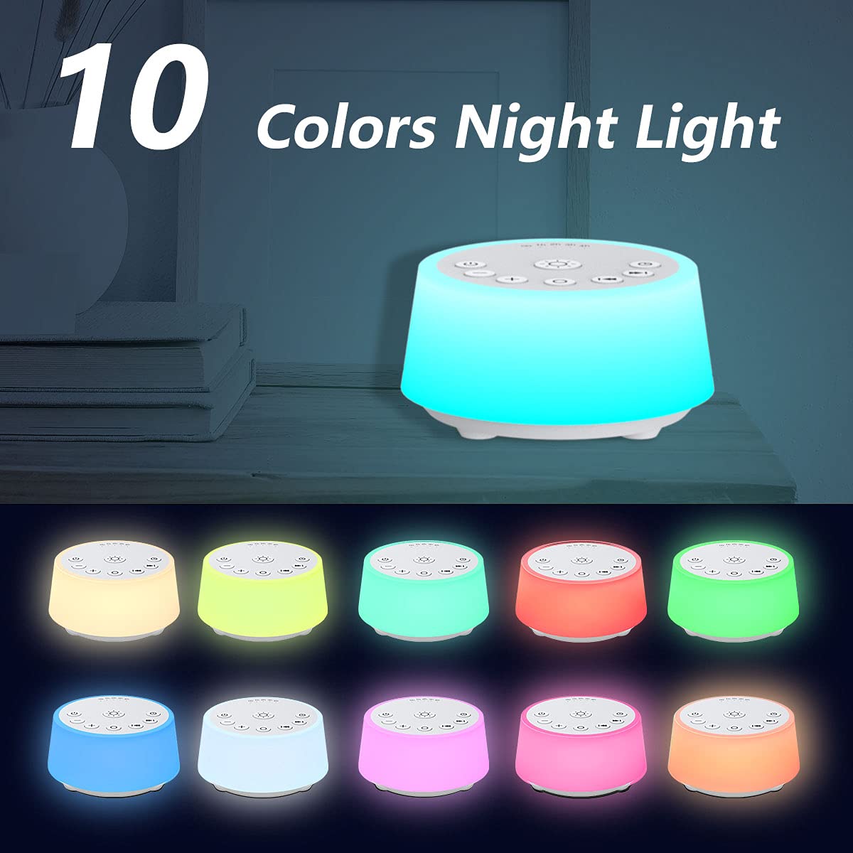 Color Noise sound machine displays 25 soothing sounds for varied preferences.