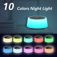 Color Noise sound machine with 32 volume levels for customizable listening environments.