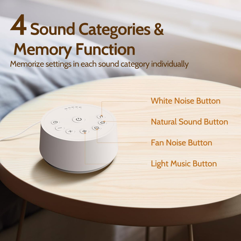 Color Noise Sound Machine – 25 Soothing Sounds, 32 Volume Levels, 5 Ti ...