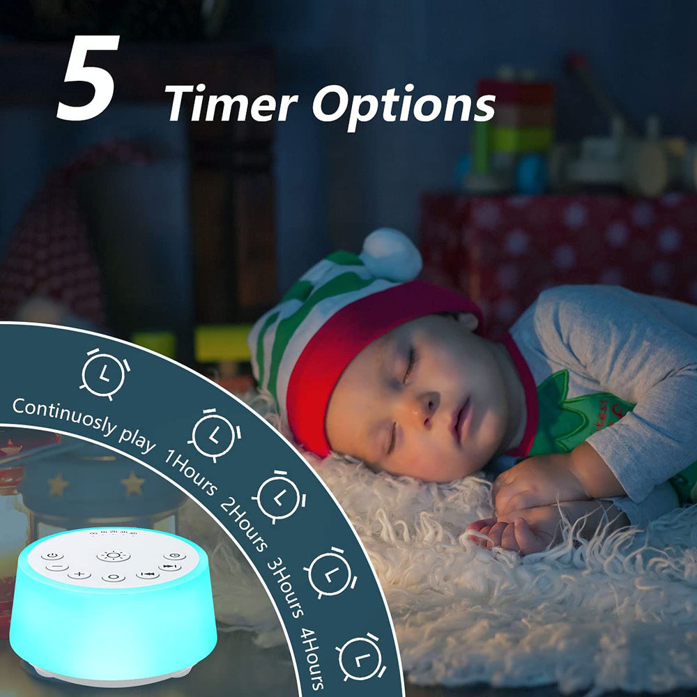 Color Noise sound machine controls showcase easy access to volume and lights.