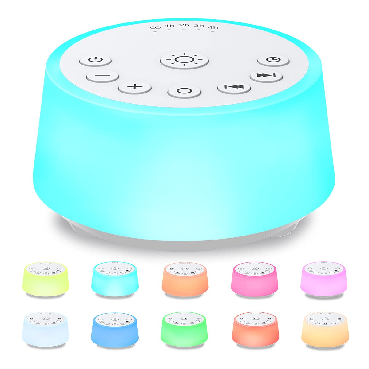 Color Noise sound machine front view showing compact bedside sleep aid.