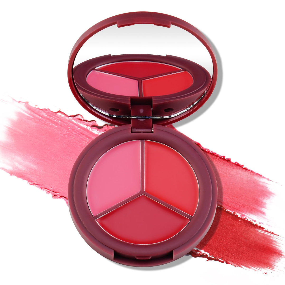 Color Nymph blush palette showcasing three shades with a natural, buildable flush.