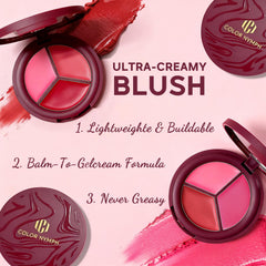 Color Nymph blush palette used as eyeshadow for soft, cohesive eye look.
