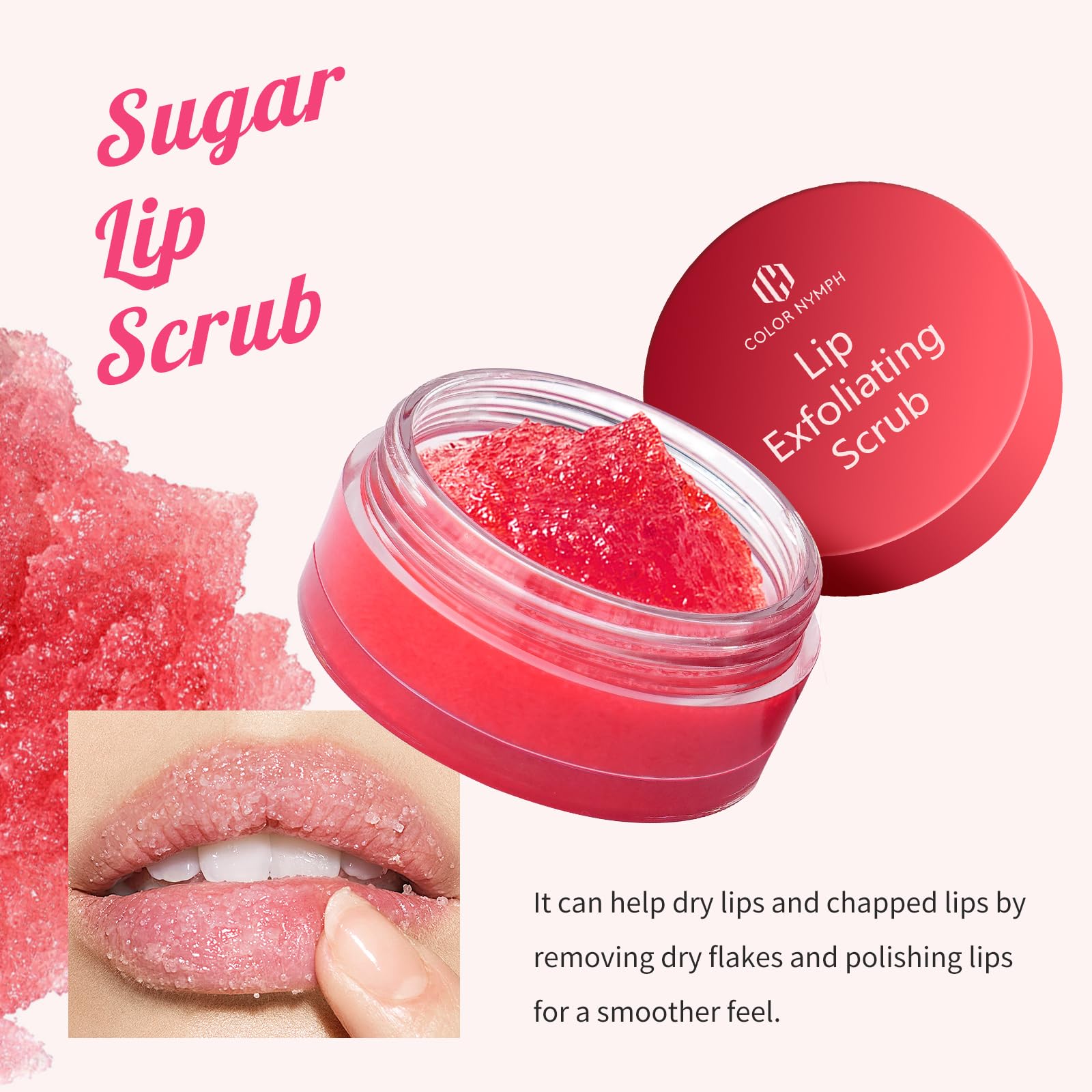 Color Nymph Lip Care Quad cherry lip balm delivers lasting hydration.
