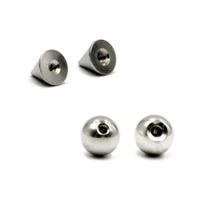 COLORFUL BLING fake piercing kit 5mm cone close-up, versatile non-piercing accessory.
