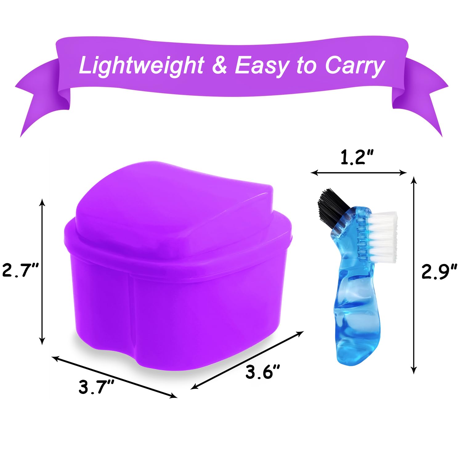 Denture case storing mouth guard and other oral care items