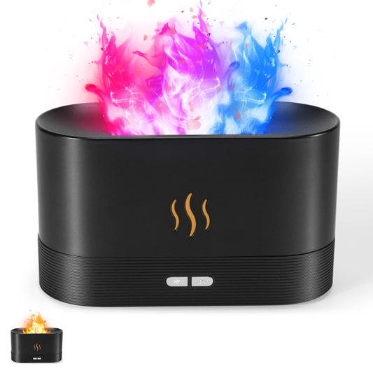 Colorful Flame Aroma Diffuser in black with 7 color options