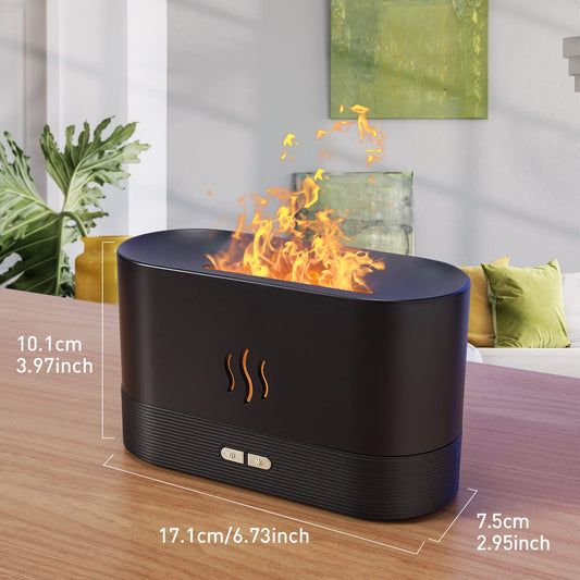 Front view of 180mL diffuser showing seven flame colors