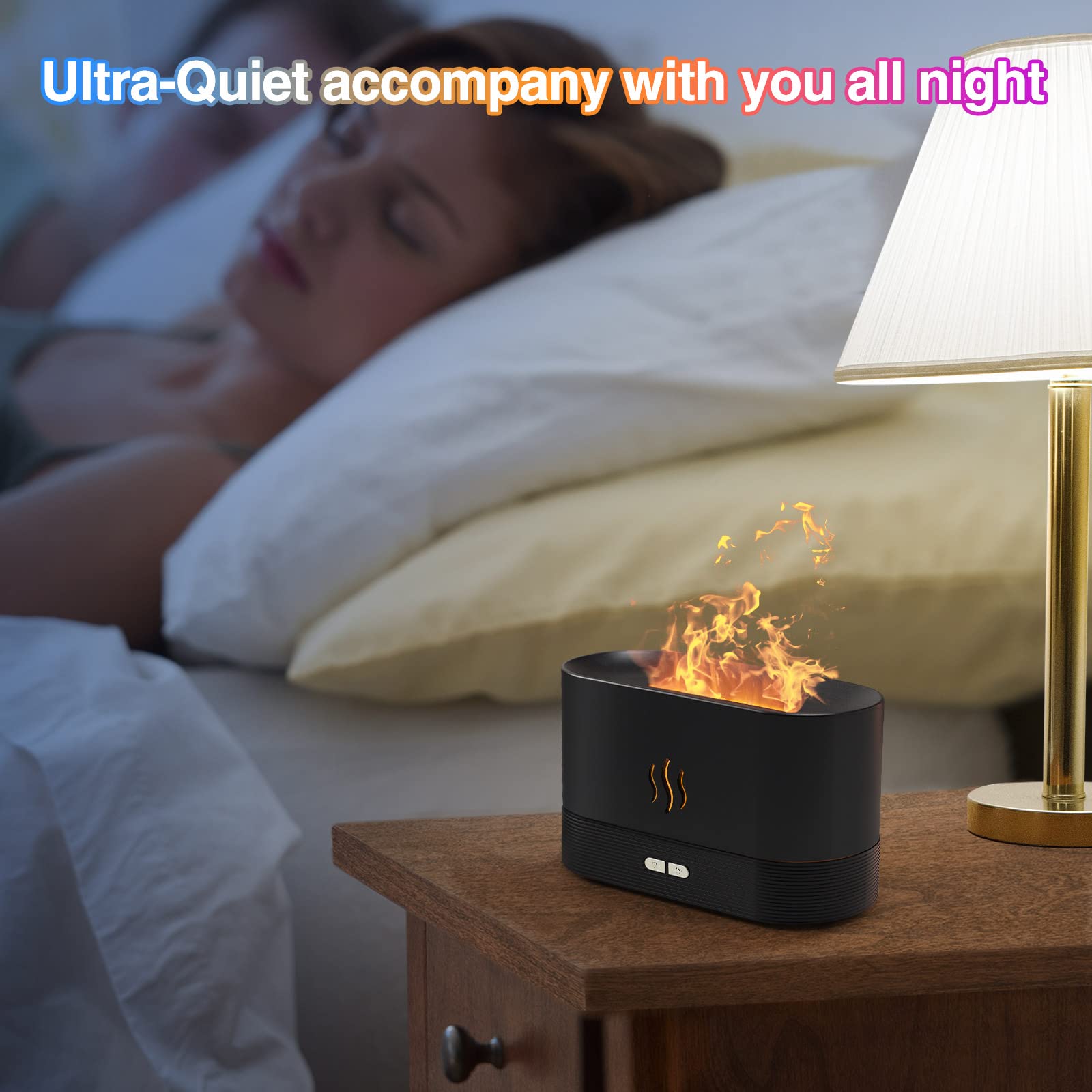 Diffuser in a living room setting with ambient lighting