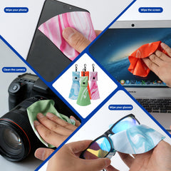 Cloth being used to clean eyeglasses