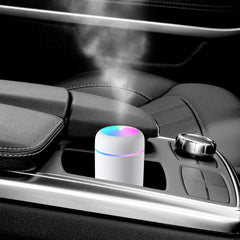 Colorful Mini USB Humidifier on a desk in an office setting