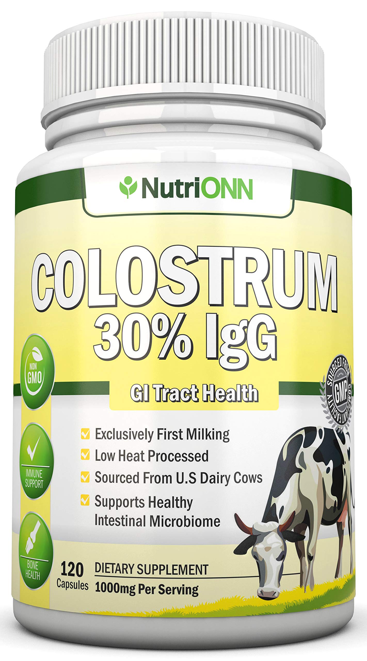 Colostrum 1000mg 120 capsules from first milking US dairy cows with 30% IgG