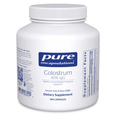 Front view of Pure Encapsulations Colostrum 180 capsules bottle