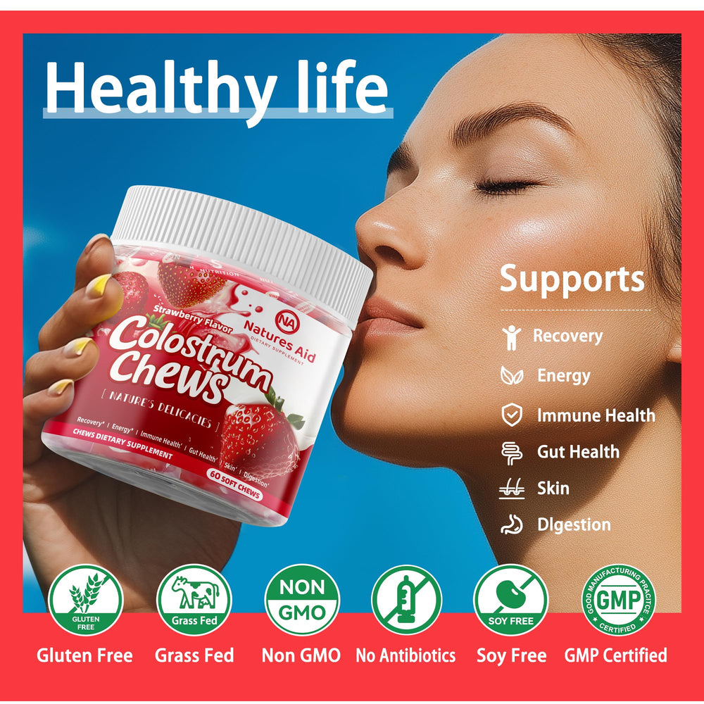 Probiotic blend highlighted on Colostrum Chews packaging
