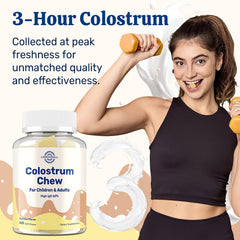 Vanilla-flavored colostrum chew close-up