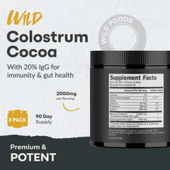 Label showing IgG 2000mg and 400mg per serving