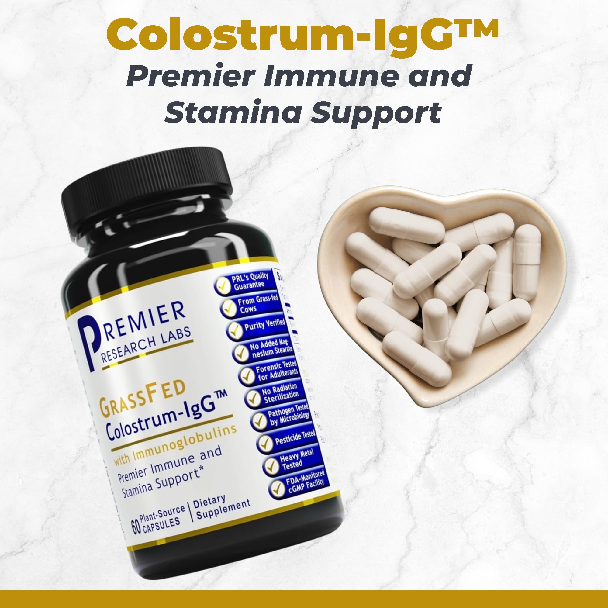 Bovine colostrum supplement for immune support