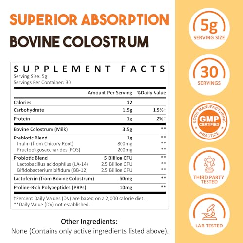 Jar containing Colostrum Powder 5000 mg