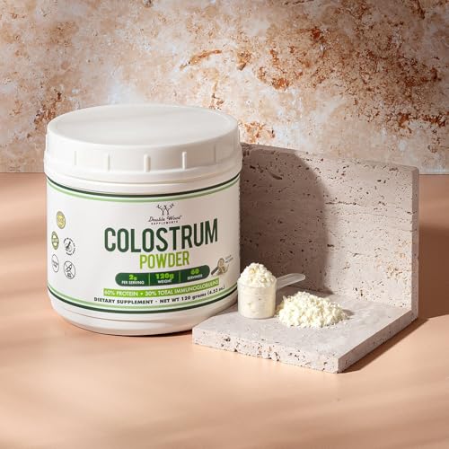 Active adult exercising with colostrum powder for immune support