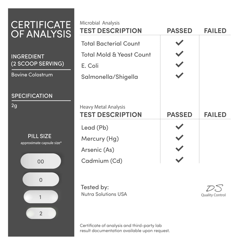Packaging highlighting Made in USA and cGMP facility