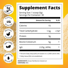 5 g scoop of unflavored colostrum powder
