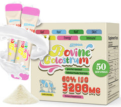 Unflavored colostrum powder with 50 servings packaging