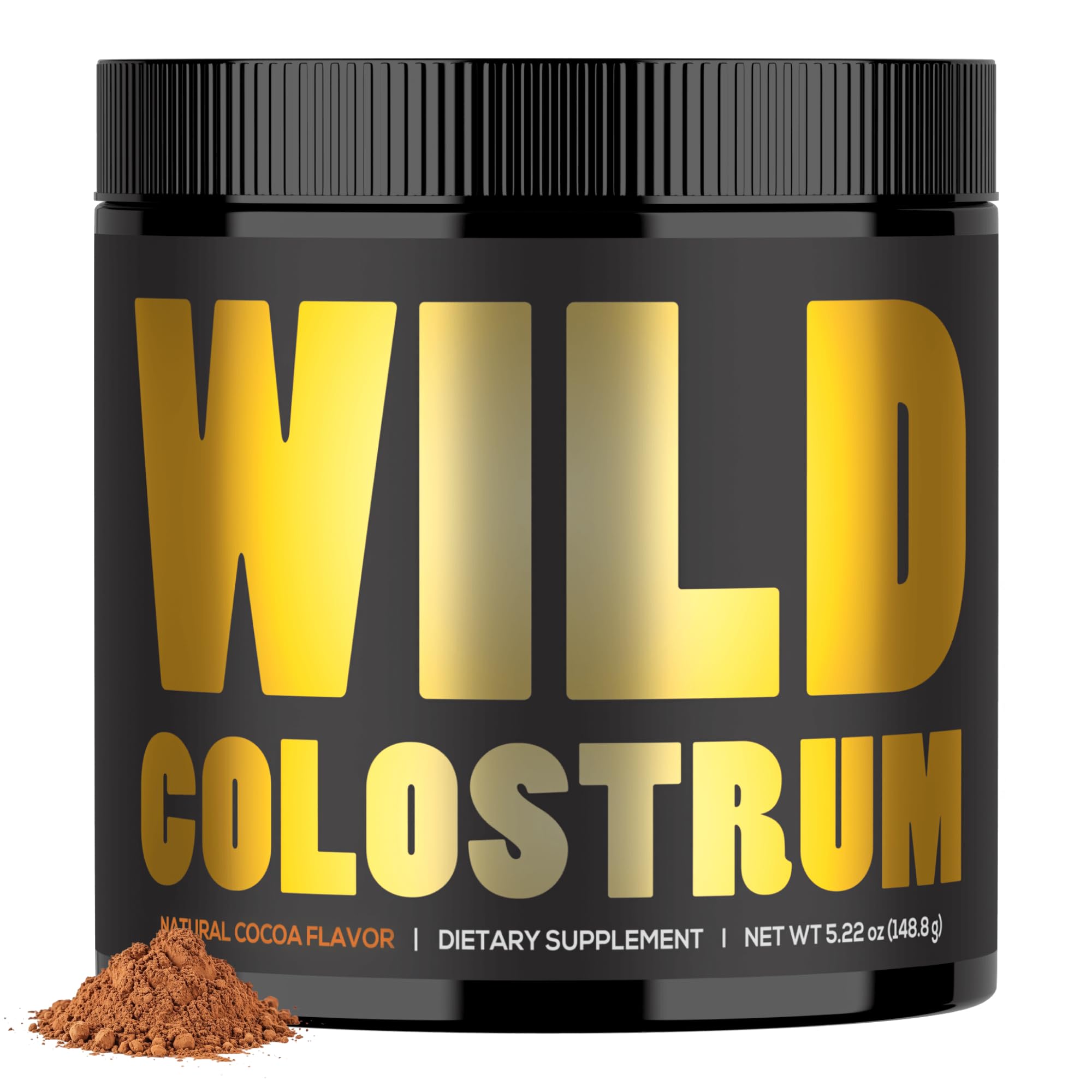 Grass-fed bovine colostrum powder in a scoop