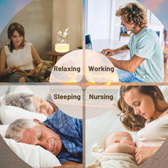 ColourNoise cozy-bedroom-scene with ambient lighting for sleep-friendly setup.