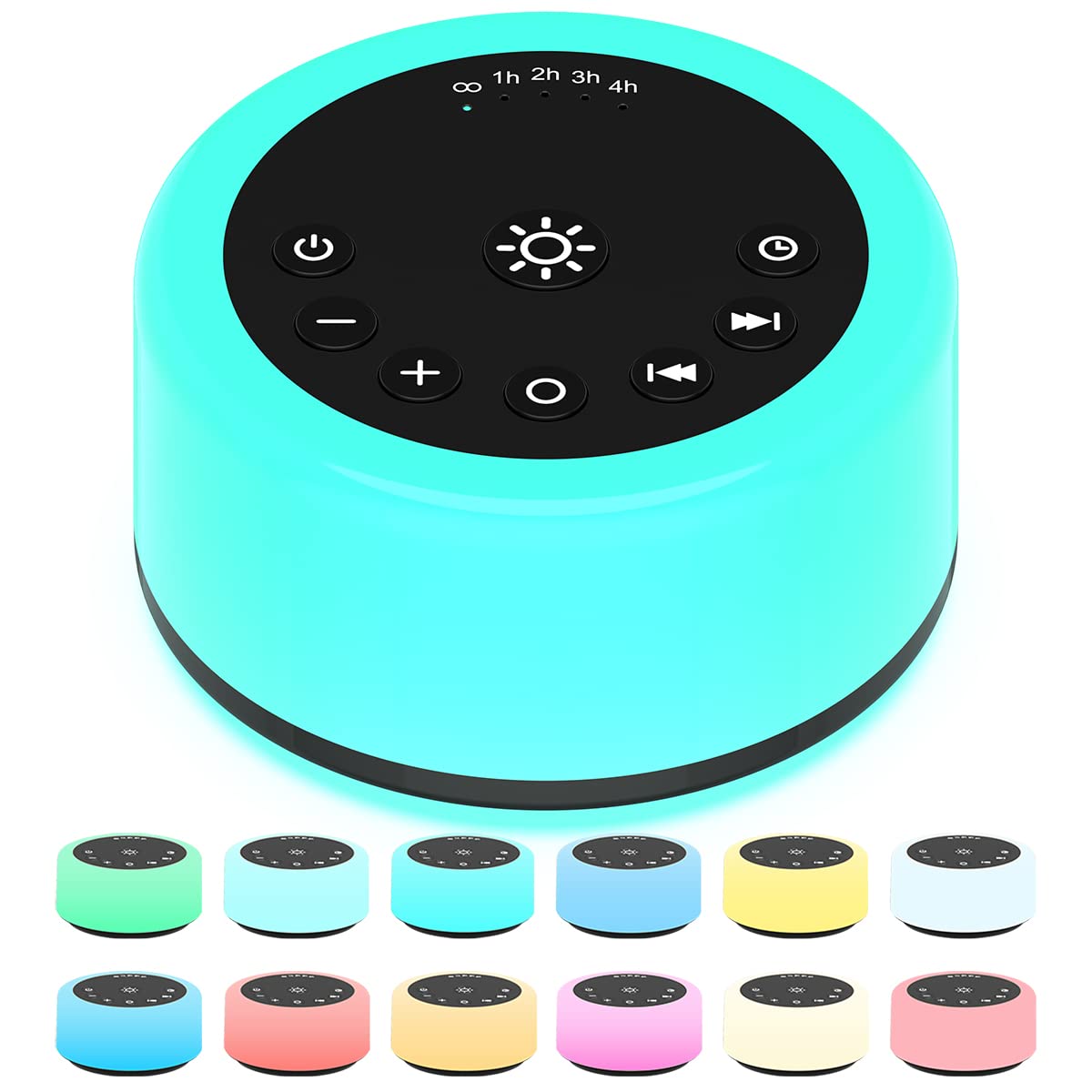 ColourNoise Soother sleep sound machine front view for bedside use and easy access