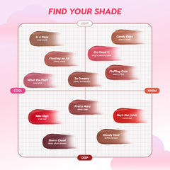 ColourPop Cloud Whip smudge-proof spot shows featherweight wear on lips.