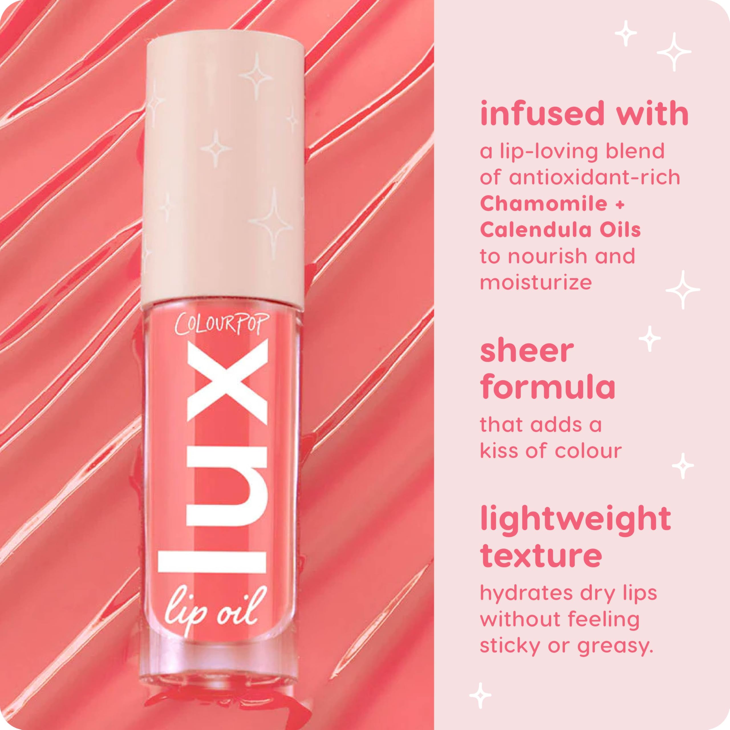 ColourPop Lux Lip Oil packaging-closeup highlights premium lip care.