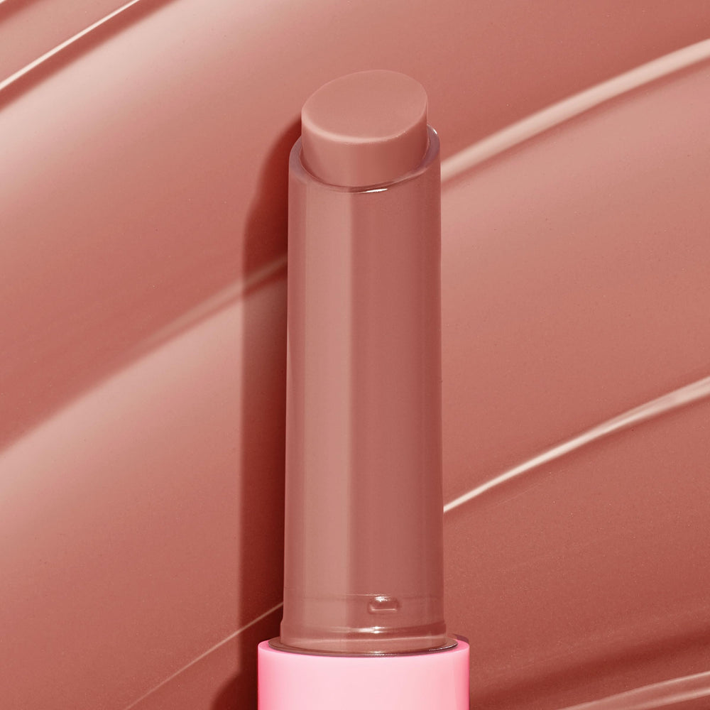 ColourPop So Juicy gloss swatch showing buildable color and non-sticky shine.