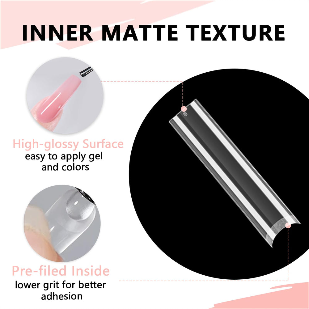 Coloursmile 3XL long coffin nail tips ideal for bold, eye-catching styles.