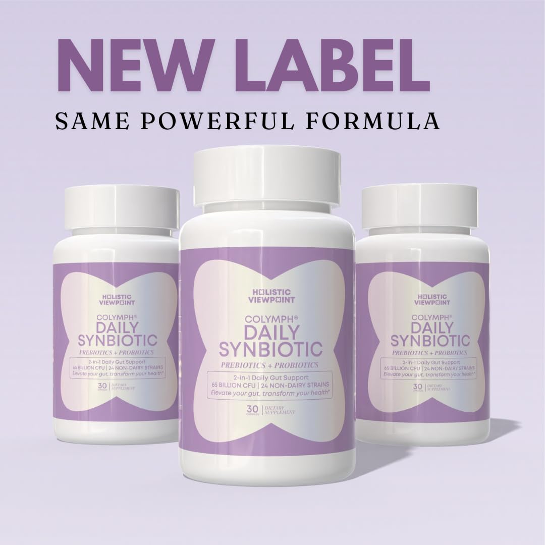 Non-dairy vegan label on Colymph Daily Synbiotic