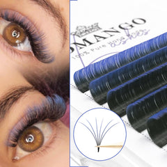 CoMango blue ombre lashes display provides stylish focal point for photos.