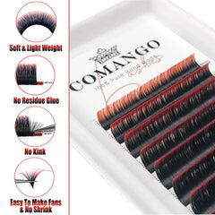 CoMango color palette lashes show six trendy hues for versatile styling.