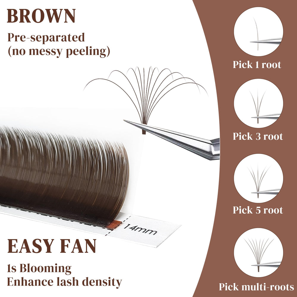 CoMango Easy Fan Lashes 10mm for fuller daytime lash line.