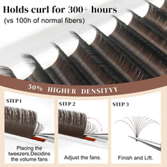 CoMango Easy Fan Lashes 11mm for dramatic but soft flair.