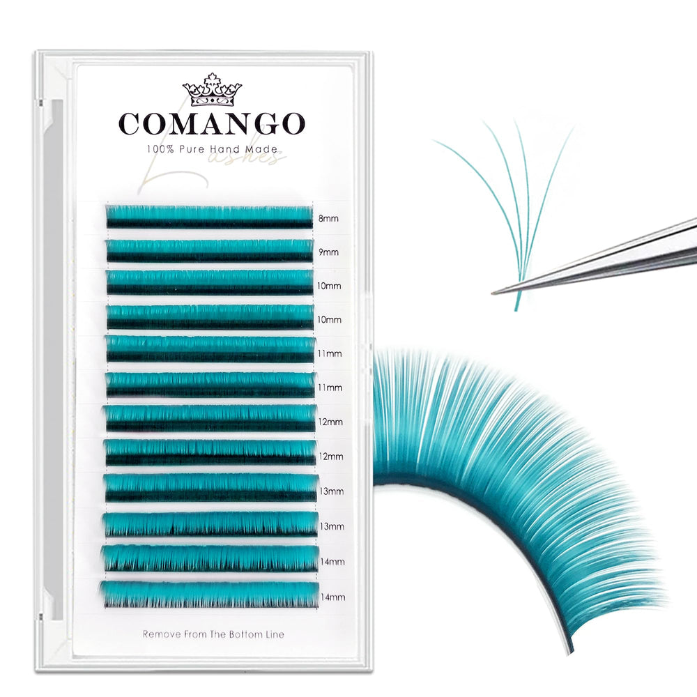 CoMango easy fan lashes with C curl for quick, dramatic volume.