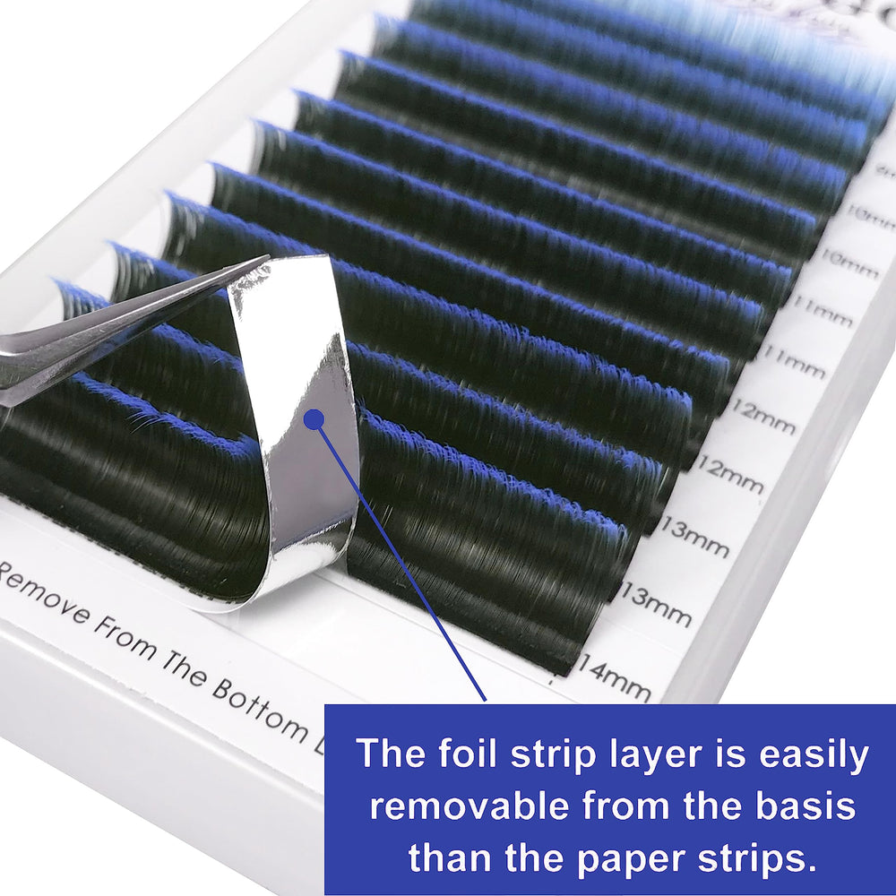 CoMango ombre blue lashes delivering easy fan volume for salons.
