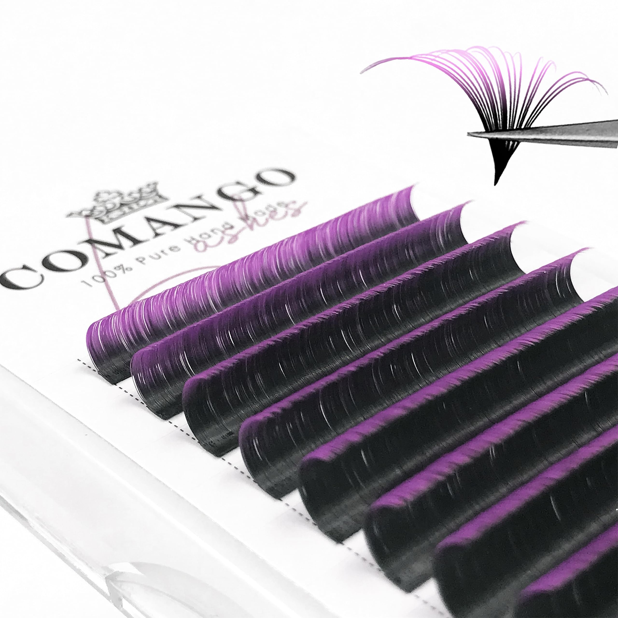 CoMango Ombre Purple easy fan lashes gradient for defined eyes